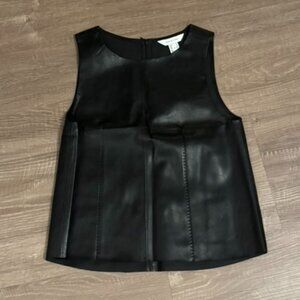 H&M Black Leather Shell Sleeveless Top - Never Worn